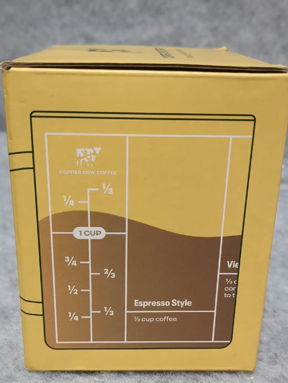 Copper Cow Coffee The Coffeeist 12 Oz. Glass  Mug, NEW